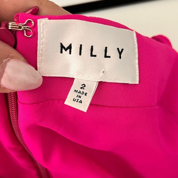 Milly Hot Pink Lucy Mini Dress Size 2 - Picture 6 of 9